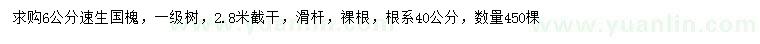 求購(gòu)6公分速生國(guó)槐