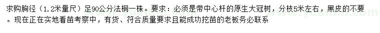 求購胸徑90公分法桐