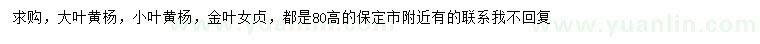 求購(gòu)大葉黃楊、小葉黃楊、小葉女貞