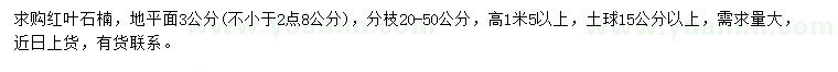 求購紅葉石楠