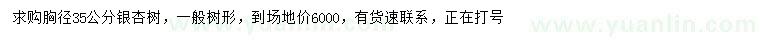 求購胸徑35公分銀杏