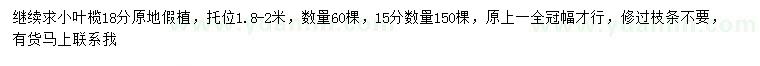 求購18公分小葉欖仁