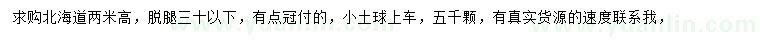 求購高2米北海道黃楊