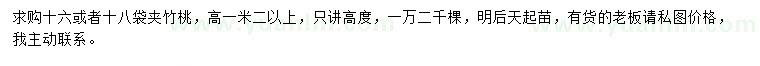 求購高1.2米以上夾竹桃
