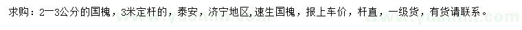 求購(gòu)2-3公分國(guó)槐