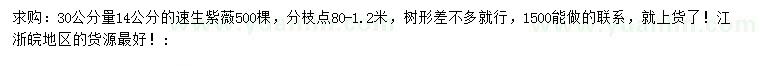 求購(gòu)30公分量14公分速生紫薇