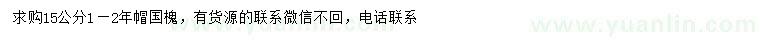 求購(gòu)15公分國(guó)槐