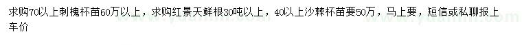 求購刺槐、紅景天、沙棘