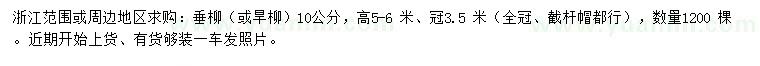求購10公分垂柳