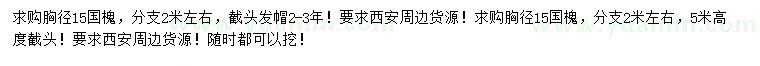 求購胸徑15公分國槐