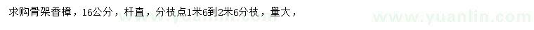 求購16公分香樟