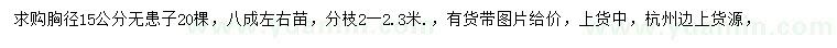 求購胸徑15公分無患子