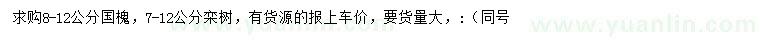 求購8-12公分國槐、7-12公分欒樹