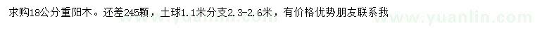 求購(gòu)18公分重陽(yáng)木