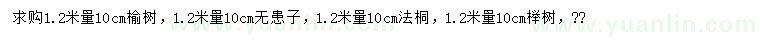 求購榆樹、無患子、法桐等