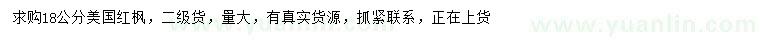 求購(gòu)18公分美國(guó)紅楓
