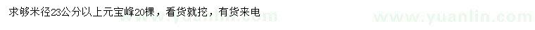 求購米徑23公分以上元寶峰