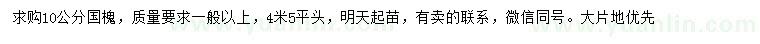 求購(gòu)10公分國(guó)槐