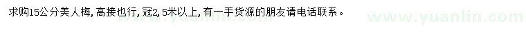 求購(gòu)15公分美人梅