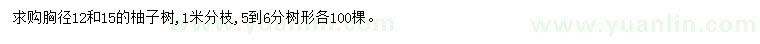 求購(gòu)胸徑12、15公分柚子樹