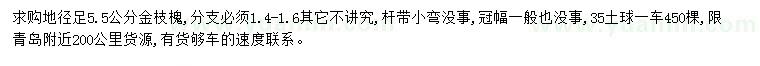 求購地徑5.5公分金枝槐