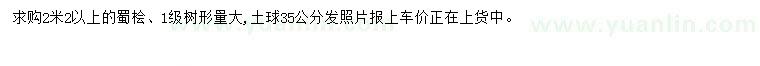 求購2.2米以上蜀檜