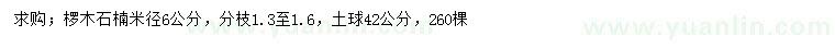 求購(gòu)米徑6公分欏木石楠