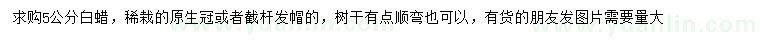 求購(gòu)5公分白蠟
