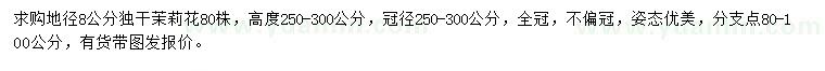 求購(gòu)地徑8公分茉莉花