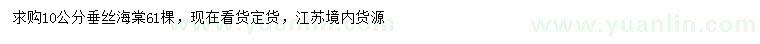 求購10公分垂絲海棠