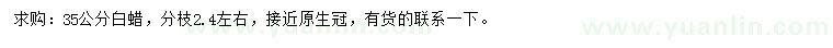求購35公分白蠟