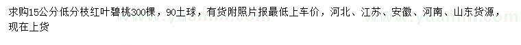 求購(gòu)15公分紅葉碧桃