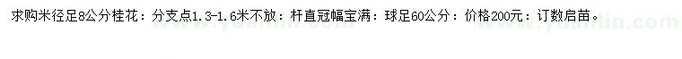 求購米徑8公分桂花