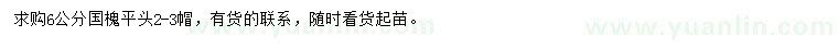求購(gòu)6公分國(guó)槐