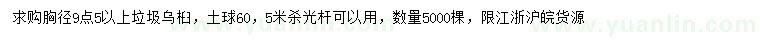 求購胸徑9.5公分以上烏桕