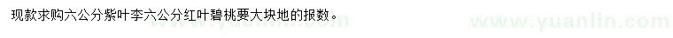 求購(gòu)6公分紫葉李、紅葉碧桃