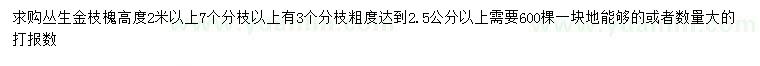 求購(gòu)高2米以上叢生金枝槐