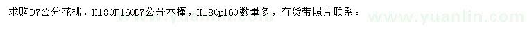 求購地徑7公分花桃、木槿