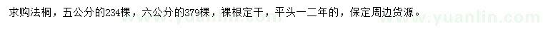 求購5、6公分法桐