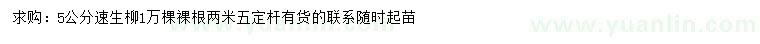 求購5公分速生柳
