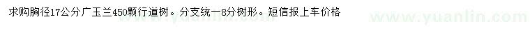 求購胸徑17公分廣玉蘭