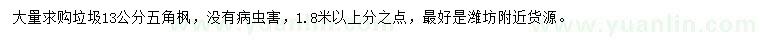 求購(gòu)13公分五角楓