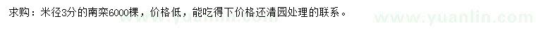 求購米徑3公分南欒