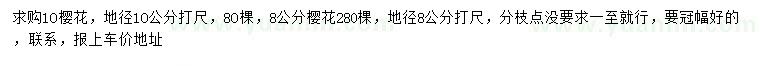 求購地徑8、10公分櫻花