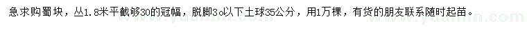 求購蜀檜