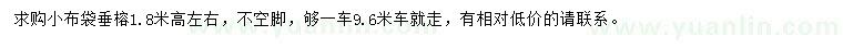 求購高1.8米左右垂榕