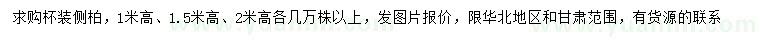 求購高1、1.5、2米側(cè)柏