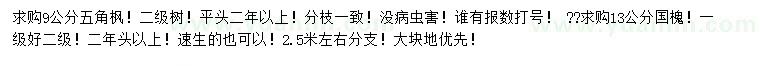 求購9公分五角楓