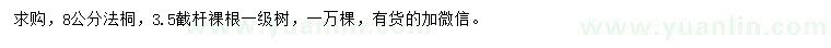 求購8公分法桐