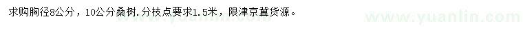 求購胸徑8、10公分桑樹